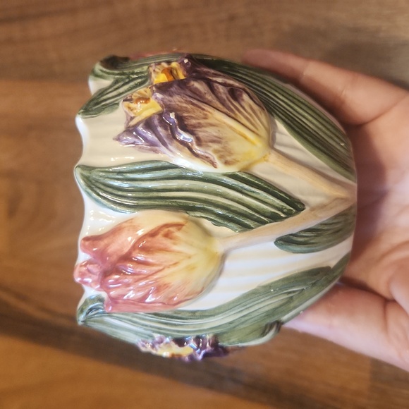 Fitz and Floyd Ceramic Floral Tulip Flowers Votive - Picture 2 of 10